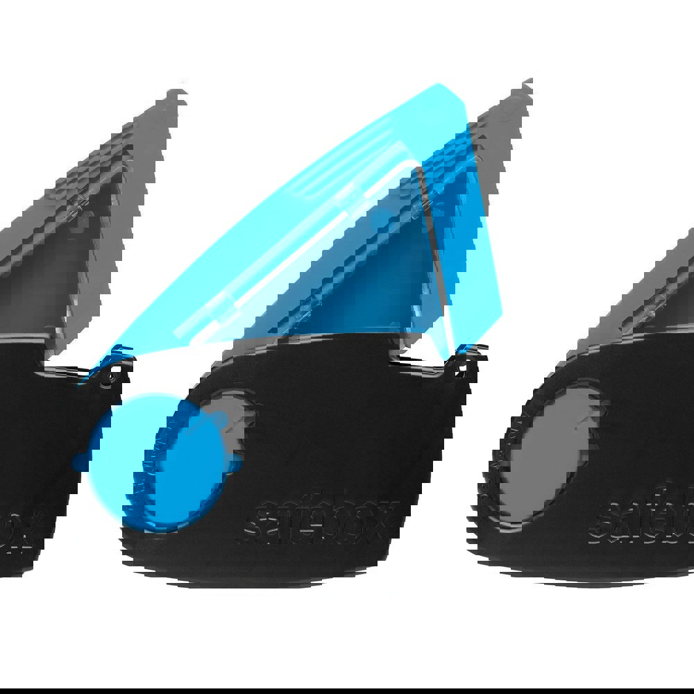 Knife Accessories; Type: Portable Blade Disposal Container ; Material: Plastic ; Color: Black; Blue ; Overall Width: 1 ; Overall Height: 1.6535 ; Overall Length (Decimal Inch): 3.70